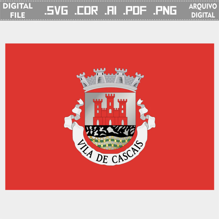 Vector bandeira Cascais cidade brasão flag cdr ai svg pdf png