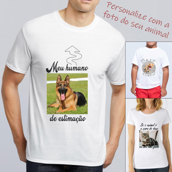 T-shirt animal de estimação personalizada