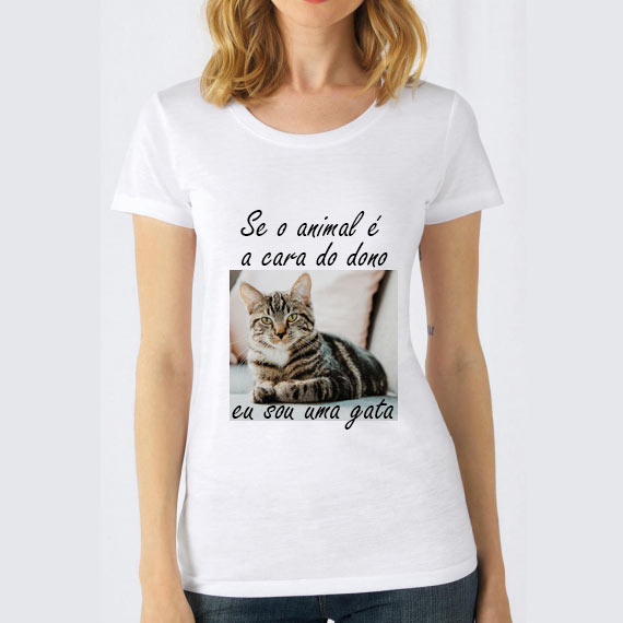 T-shirt animal de estimação personalizada mulher