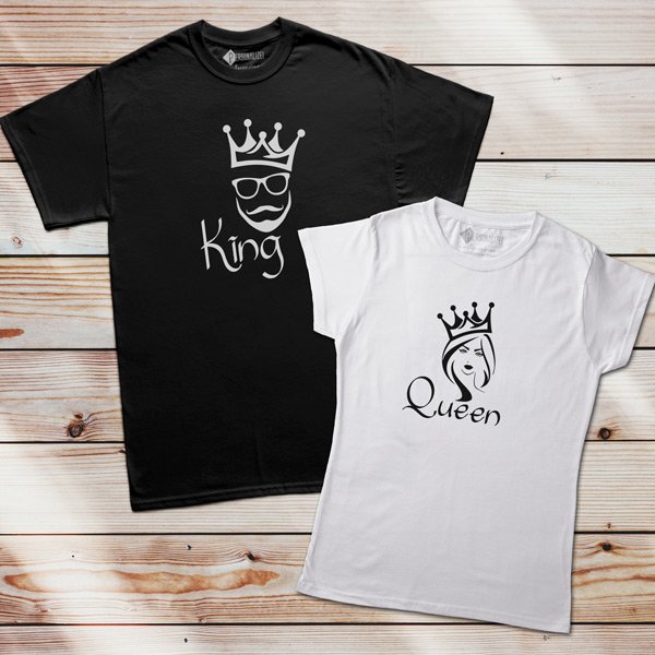 T-shirts “King Queen” par