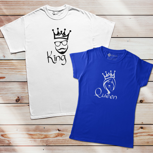 T-shirt King e Queen homem e mulher