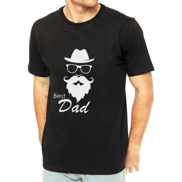 T-shirt Best Dad preta