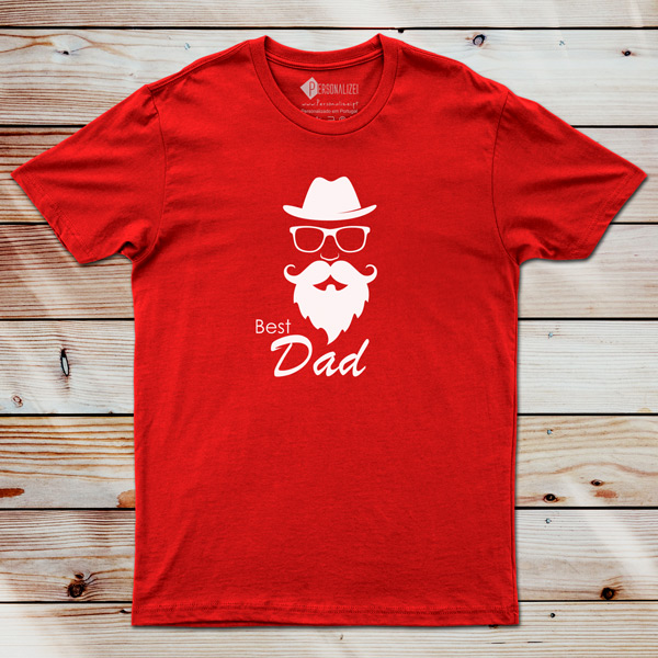 T-shirt Best Dad vermelho comprar em Portugal