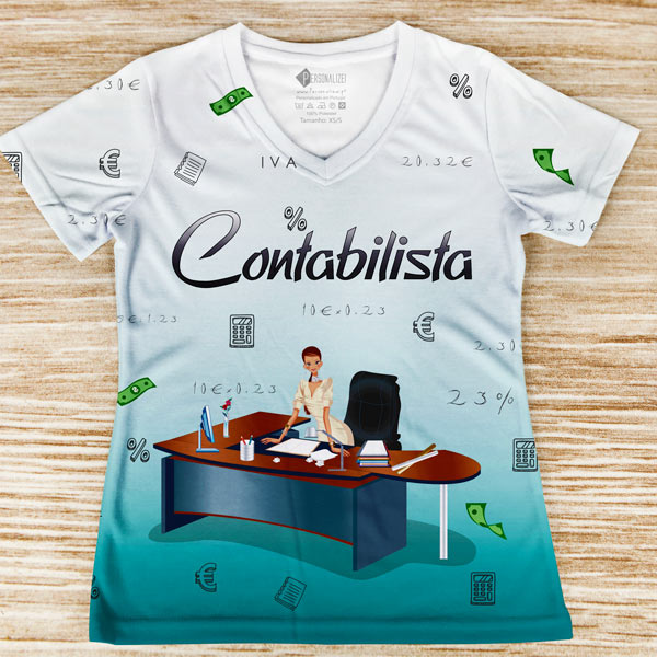 T-shirt Contabilista profissão/curso frente
