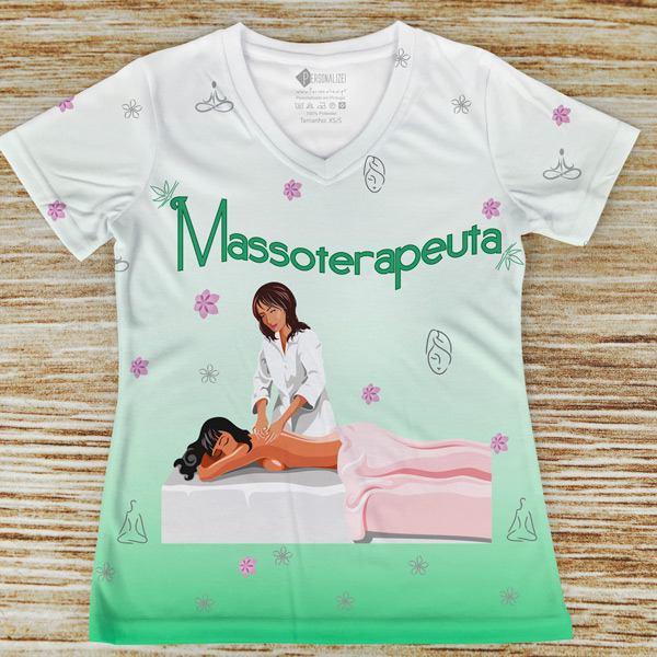 T-shirt Massoterapeuta profissão/curso verde