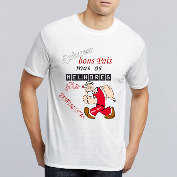 T-shirt Popeye adepto, os melhores Pais são Benfiquistas