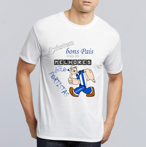 T-shirt Popeye adepto, os melhores Pais são Portistas