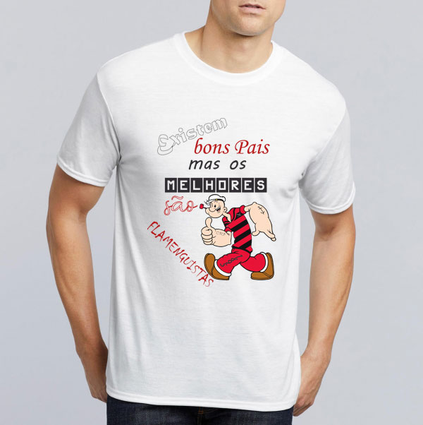 T-shirt Popeye adepto, os melhores Pais são Flamenguistas