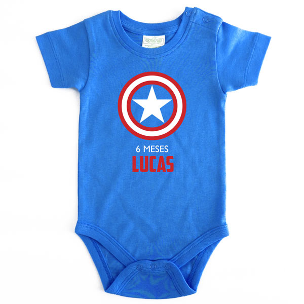 Body Bebé Super-Heróis Mesversário capitão américa