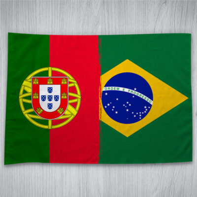 Bandeira Portugal/Brasil personalizada