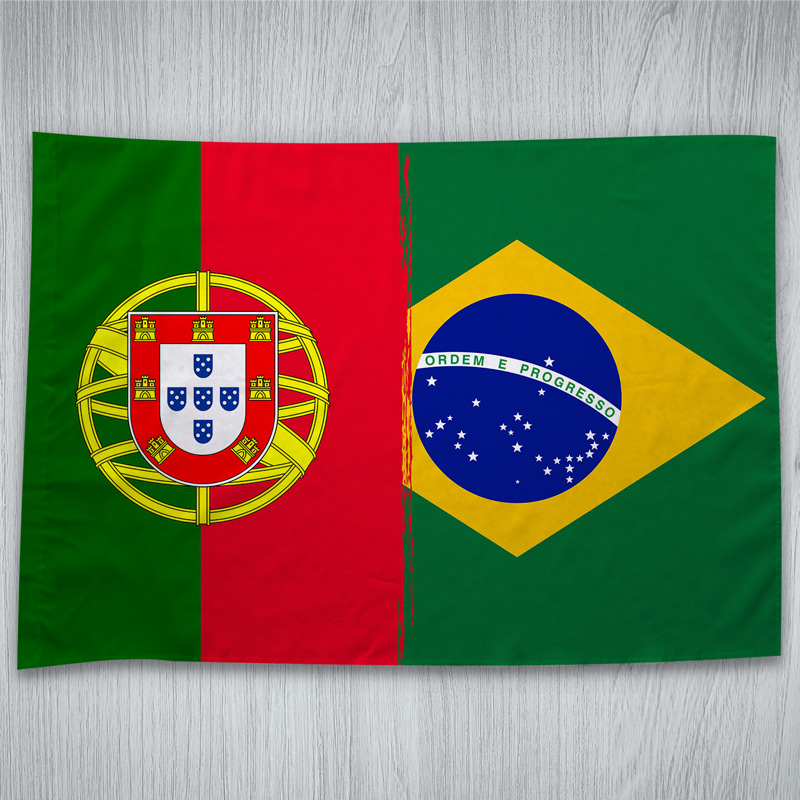 Bandeira Portugal/Brasil personalizada