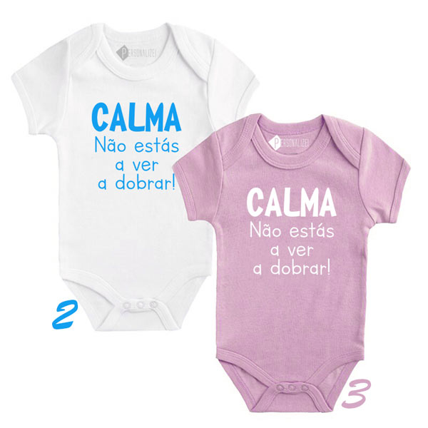 Conjunto Bebés Gémeos Bodies Calma personalize