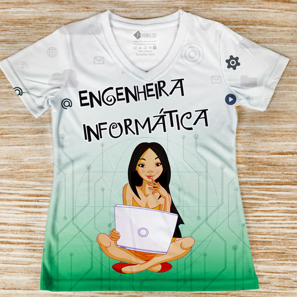 T-shirt Engenheira Informática profissão/curso
