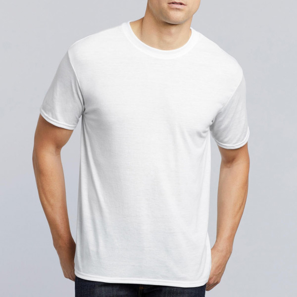 T-shirt 100% poliéster 190g com toque de algodão