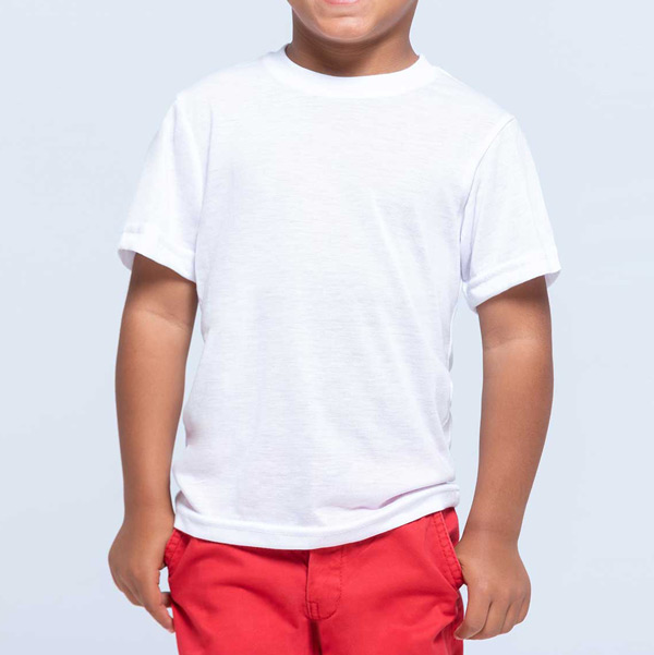 T-shirt Criança 100% poliéster branca
