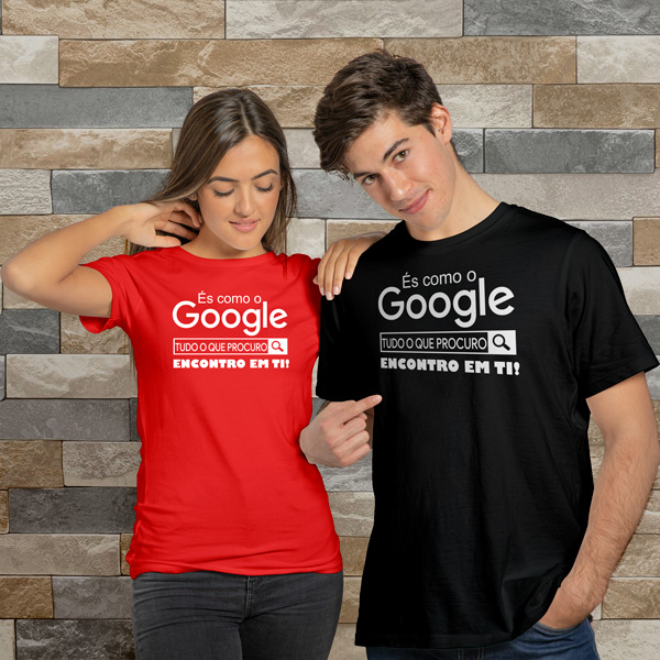 T-shirt És como o Google t-shirt engrançada