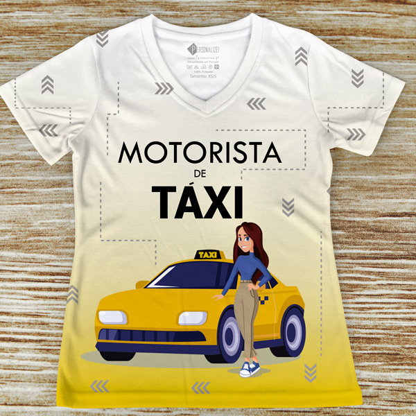 T-shirt Motorista de Táxi profissão/curso para mulheres