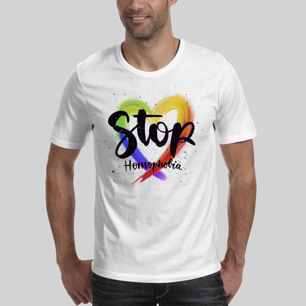 T-shirt Stop Homophobia Homem/Mulher pride lgbt