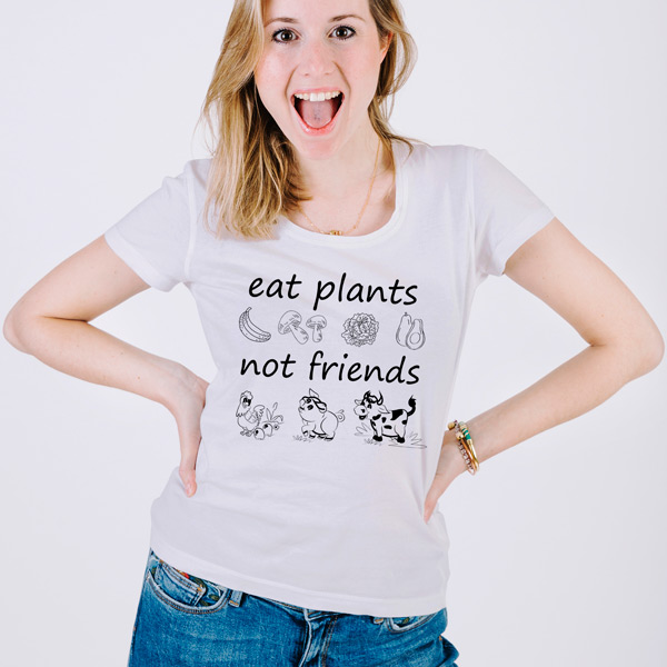 T-shirt Eat plants not friends para mulher