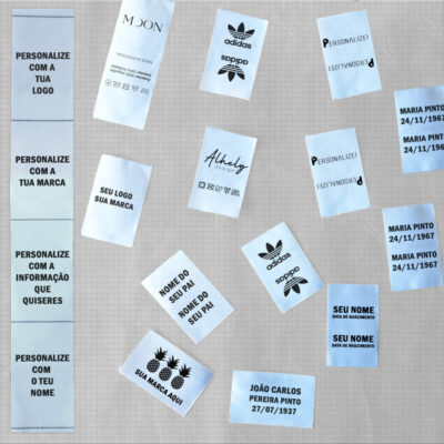 Etiquetas personalizadas em cetim para t-shirts/roupas lar de idosos marcas logos