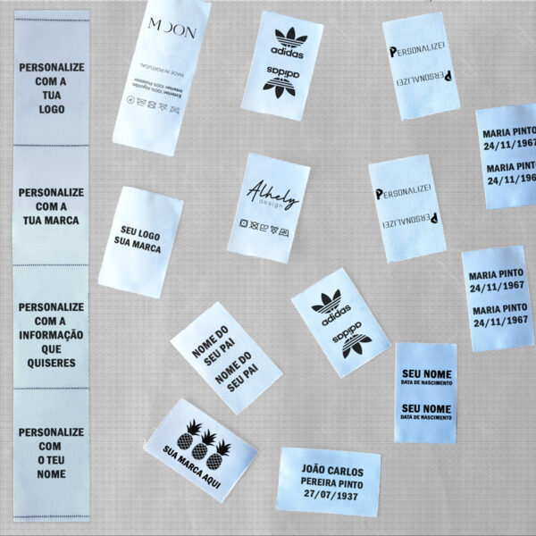 Etiquetas personalizadas em cetim para t-shirts/roupas lar de idosos marcas logos