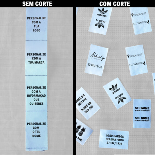 Etiquetas personalizadas em cetim para t-shirts/roupas para coser na roupa