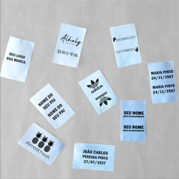 Etiquetas personalizadas em cetim para t-shirts/roupas
