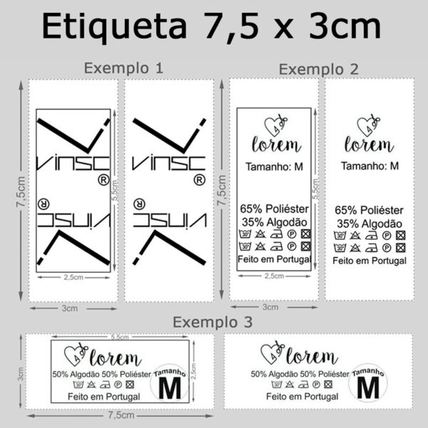 Etiquetas personalizadas em cetim para t-shirts/roupas em portugal comprar