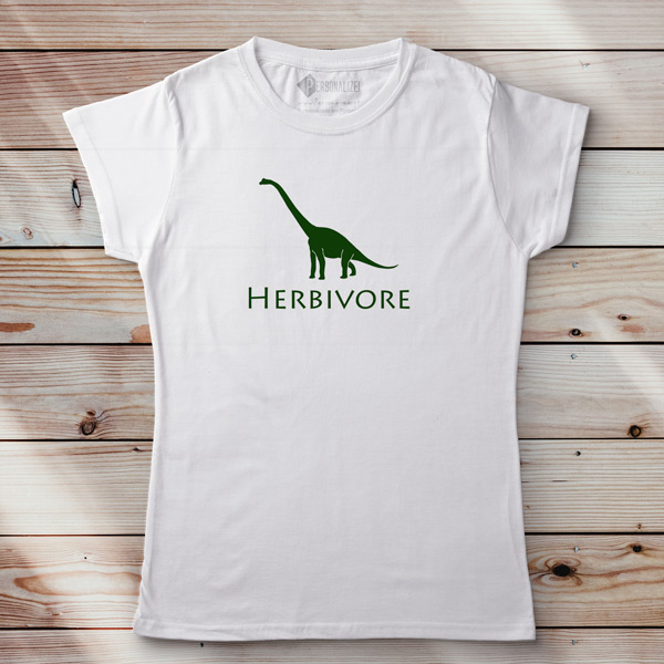 T-shirt Herbivore Dinosaur Vegan Homem/Mulher/Criança branca