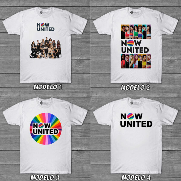 T-shirt Now United em 4 modelos