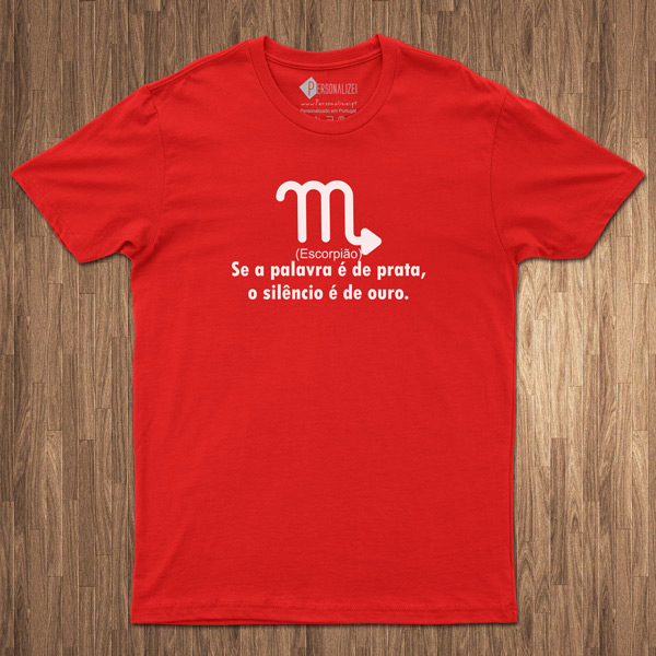 T-shirt Signo Escorpião frase camiseta