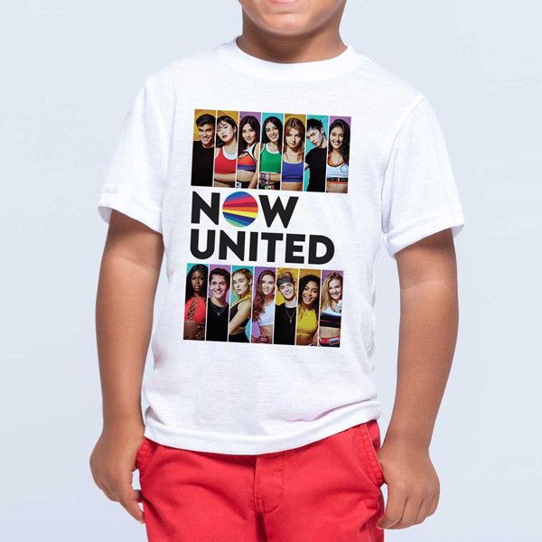 T-shirt grupo Now United para criança