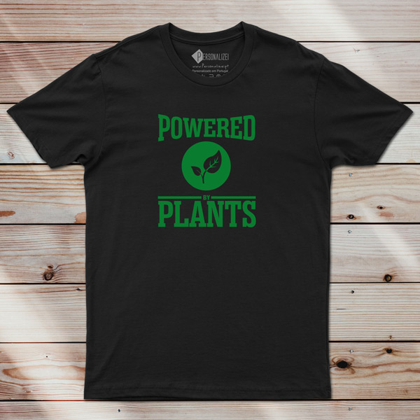 T-shirt Powered By Plants Homem/Mulher/Criança preta