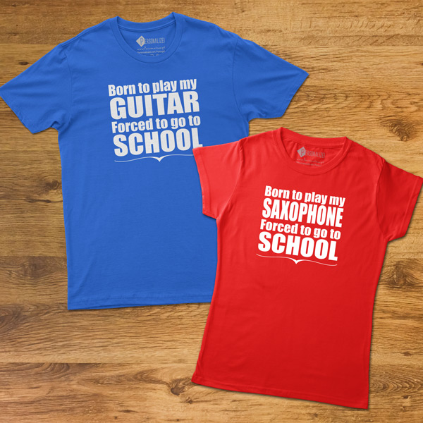 T-shirt Born to play my Instrument forçado ir escola