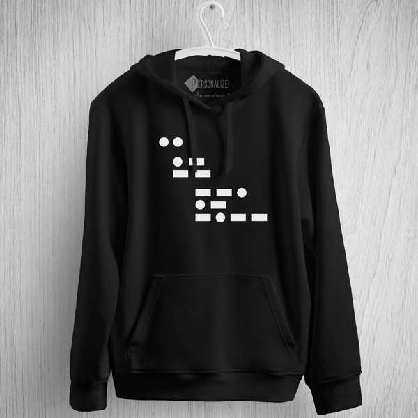 Sweatshirt com capuz I am gay em Código Morse