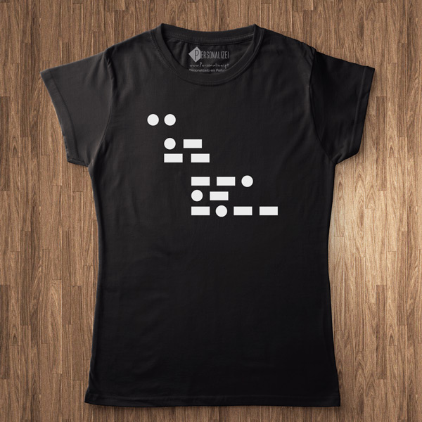 T-shirt I am gay em Código Morse preta