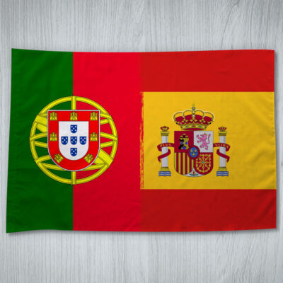 Bandeira Portugal e Espanha mesclada 70x100cm comprar em Portugal