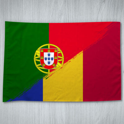 Bandeira Portugal e Roménia mesclada 70x100cm comprar em Portugal