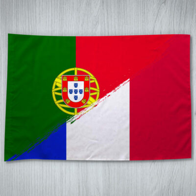 Bandeira Portugal e França mesclada 70x100cm comprar em Portugal