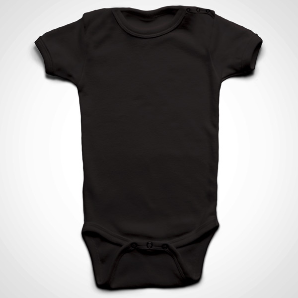 Boby bebé manga curta 100% algodão 170g unisex preto