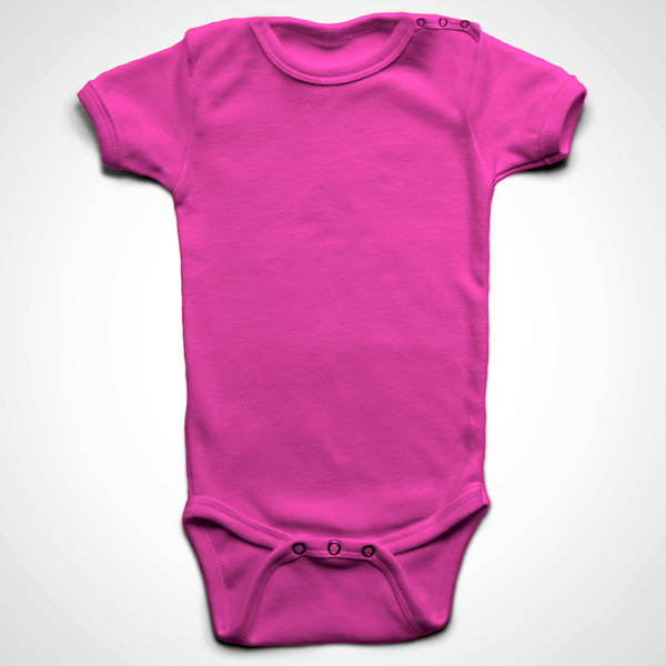 Boby bebé manga curta 100% algodão 170g unisex rosa