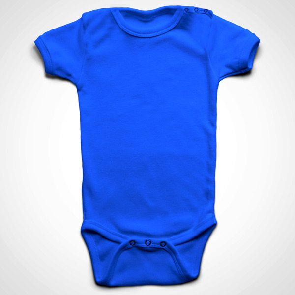 Boby bebé manga curta 100% algodão 170g unisex azul