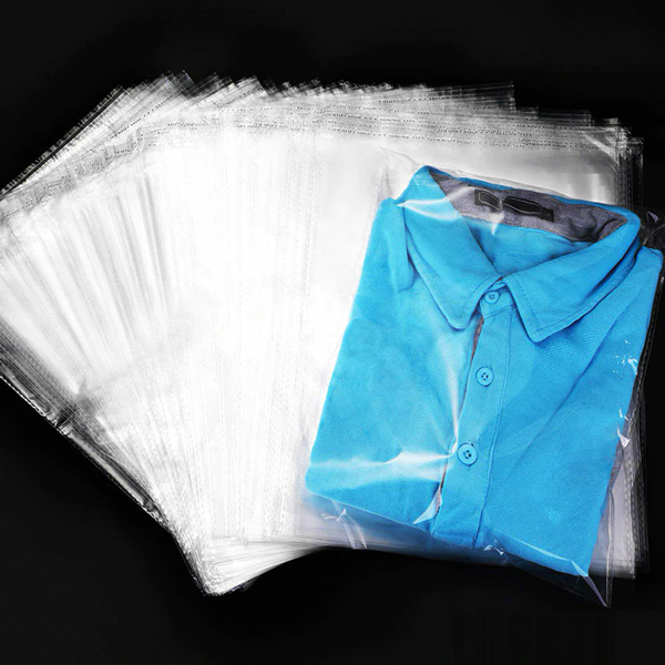 Sacos para embalar transparente com adesivo e furo
