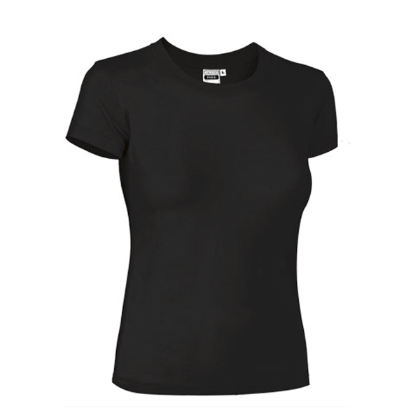 T-shirt para senhora 100% algodão 160g ring-spun preta