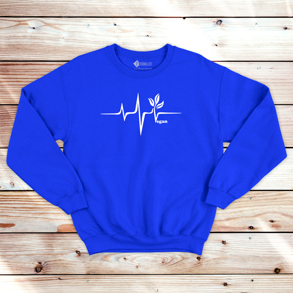 Vegan heartbeat Sweatshirt unisex azul