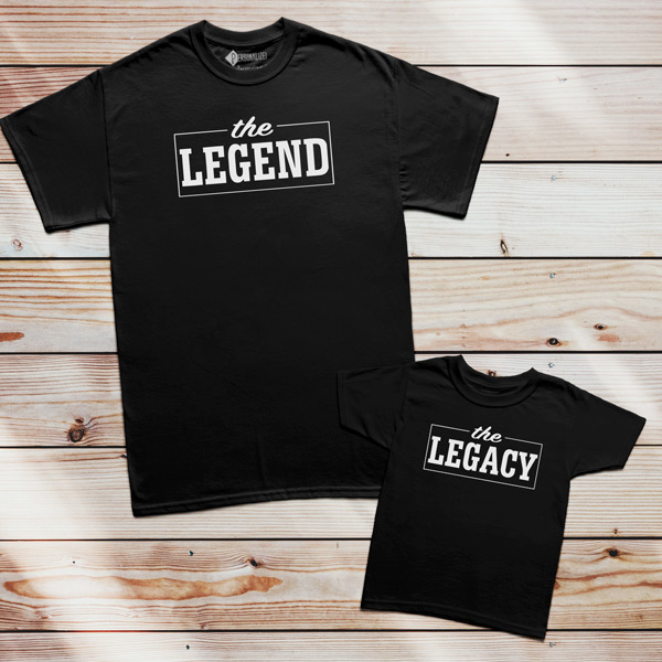 T-shirt The Legend The Legacy Pai filho(a) Mãe e filha(o) comprar em Portugal