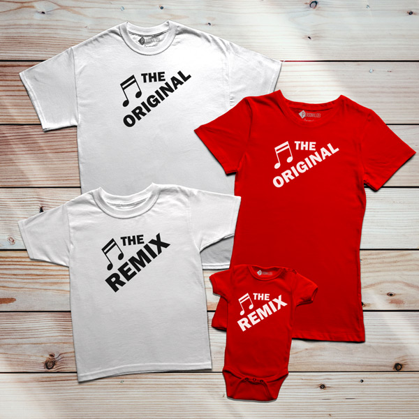 T-shirt The Original The Remix Pai filho(a) Mãe e filha(o) conjunto família em portugal