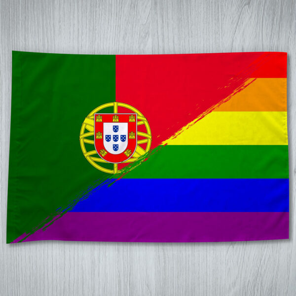 Bandeira LGBT e Portugal mesclada 70x100cm comprar em Portugal