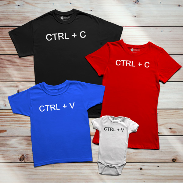 T-shirt Ctrl+C Ctrl+V Pai filho(a) Mãe e filho(a) comprar em Portugal