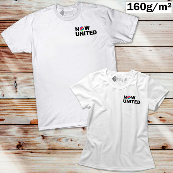 Now United T-shirt com todos os integrantes homem e mulher